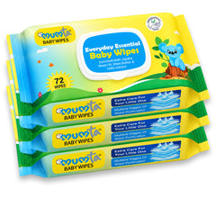 MUMta Baby Wet Wipes with Aloe Vera & Vitamin E | 72s - Pack of 3 (216 Wipes)