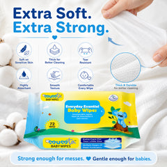 MUMta Baby Wet Wipes with Aloe Vera & Vitamin E | 72s - Bulk Pack of 10 (720 Wipes)
