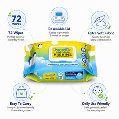 MUMta Extra Soft Baby Wet Wipes – Unscented Wipes with Vitamin E | Pack of 4 (288 Wipes)