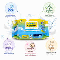 MUMta Extra Soft Baby Wet Wipes – Unscented Wipes with Vitamin E | Pack of 4 (288 Wipes)