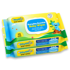 MUMta Everyday Essential Baby Wipes with Aloe Vera & Vitamin E | 72s - Pack of 2 (144 Wipes)