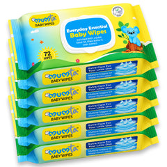 MUMta Baby Wet Wipes for Everyday Cleaning – Aloe Vera & Vitamin E | 72s - Pack of 5 (360 Wipes)