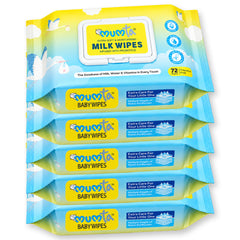 MUMta Milk Baby Cleaning Wipes – Extra Soft & Unscented with Vitamin E | Pack of 5 (360 Wipes)