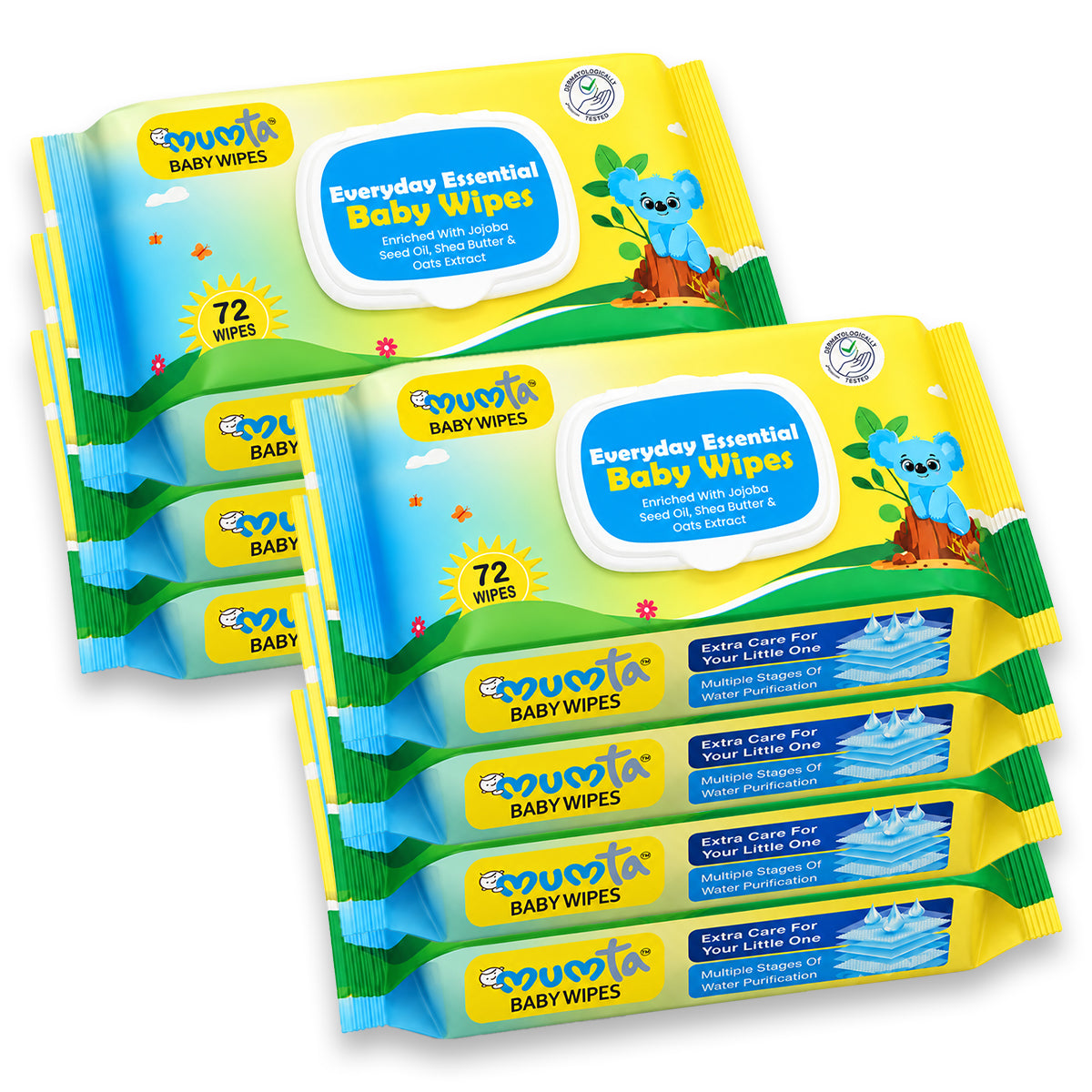 MUMta Baby Wet Wipes with Aloe Vera & Vitamin E | 72s - Pack of 7 (504 Wipes)