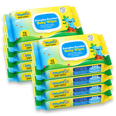 MUMta Everyday Baby Wipes with Aloe Vera & Vitamin E | 72s - Pack of 8 (576 Wipes)