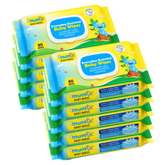 MUMta Baby Wet Wipes Family Pack with Aloe Vera & Vitamin E | 80s – Pack of 9 (720 Wipes)