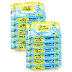 MUMta Milk Baby Wet Wipes Mega Pack – Extra Soft Unscented Wipes with Vitamin E | Pack of 12 (864 Wipes)