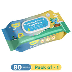 MUMta Everyday Essential Wipes 80's | Gentle Baby Wet Wipes | Alcohol-Free
